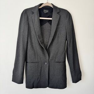 Club Monaco Blazer Sports Jacket Coat Gray Stretch Jersey Knit One Button Sz 2